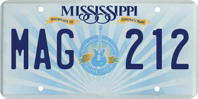 MS license plate MAG212