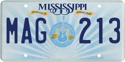 MS license plate MAG213