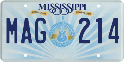 MS license plate MAG214