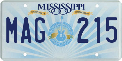 MS license plate MAG215