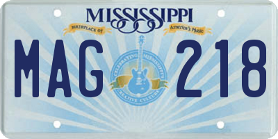 MS license plate MAG218