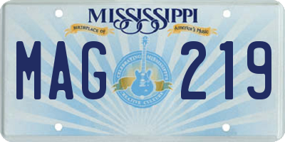 MS license plate MAG219