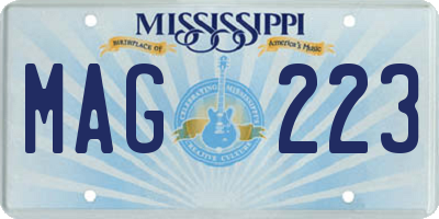 MS license plate MAG223