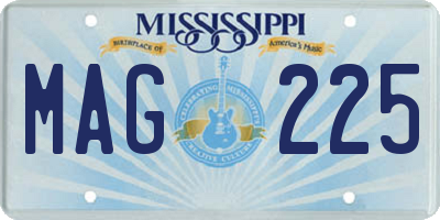MS license plate MAG225
