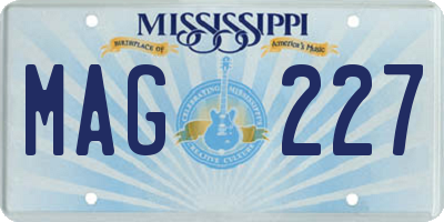 MS license plate MAG227