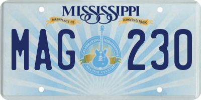MS license plate MAG230