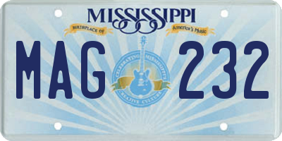 MS license plate MAG232