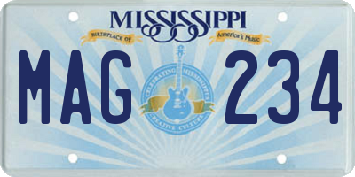 MS license plate MAG234