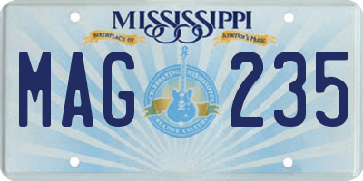 MS license plate MAG235