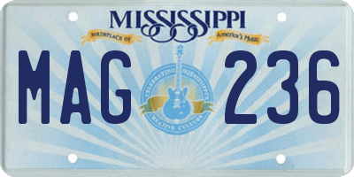 MS license plate MAG236