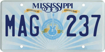 MS license plate MAG237