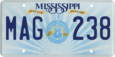 MS license plate MAG238