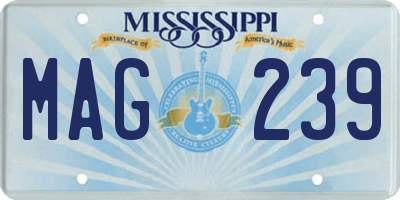 MS license plate MAG239