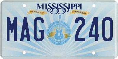 MS license plate MAG240