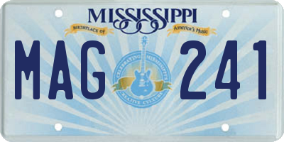 MS license plate MAG241