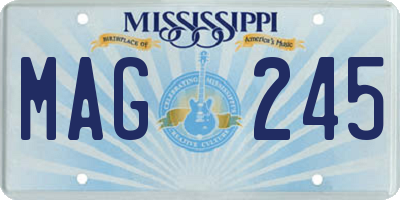 MS license plate MAG245