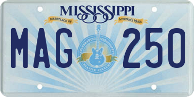 MS license plate MAG250