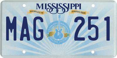 MS license plate MAG251