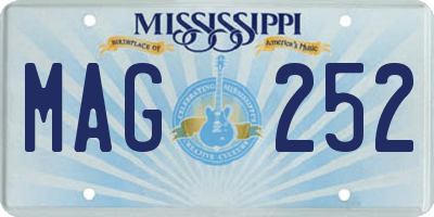 MS license plate MAG252