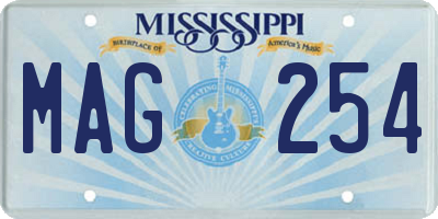 MS license plate MAG254