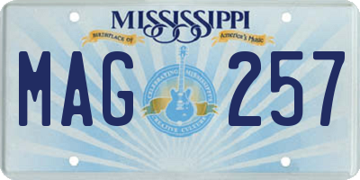 MS license plate MAG257
