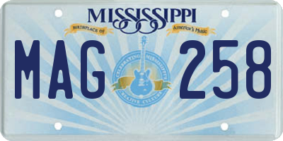 MS license plate MAG258