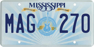 MS license plate MAG270