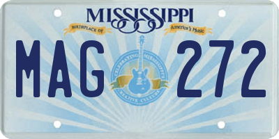 MS license plate MAG272