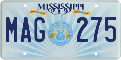 MS license plate MAG275