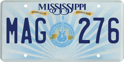 MS license plate MAG276