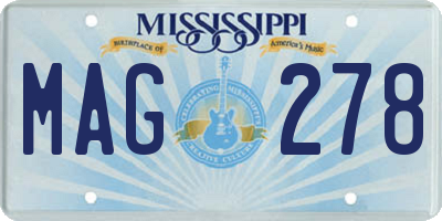 MS license plate MAG278