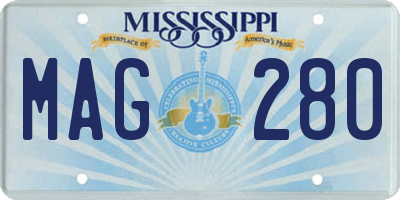 MS license plate MAG280