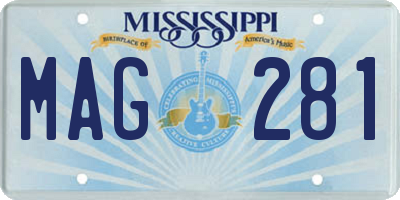MS license plate MAG281