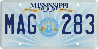 MS license plate MAG283