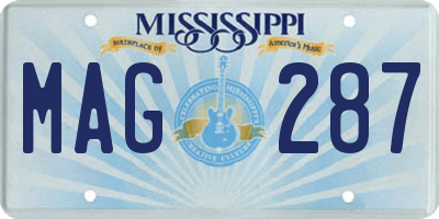 MS license plate MAG287