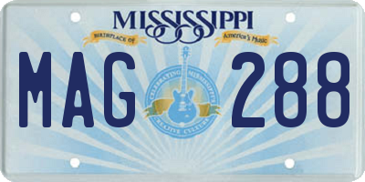 MS license plate MAG288