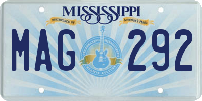 MS license plate MAG292
