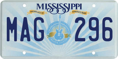 MS license plate MAG296