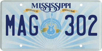MS license plate MAG302