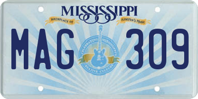 MS license plate MAG309
