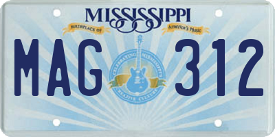 MS license plate MAG312