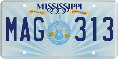 MS license plate MAG313