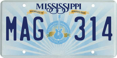 MS license plate MAG314