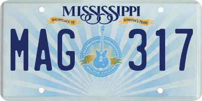 MS license plate MAG317