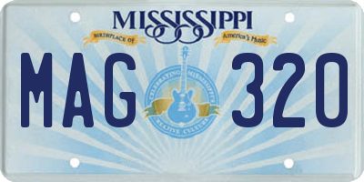 MS license plate MAG320