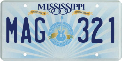 MS license plate MAG321