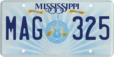 MS license plate MAG325