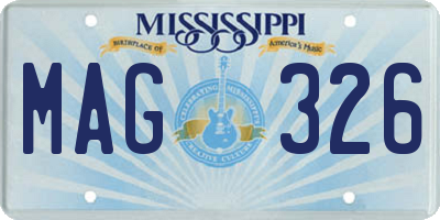 MS license plate MAG326
