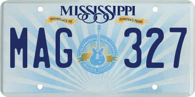 MS license plate MAG327