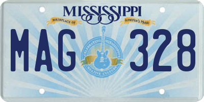 MS license plate MAG328